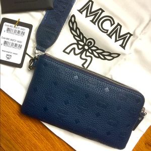MCM Tivitat Tech Pouch in Monogram Leather